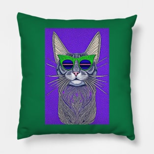 Cosmos Cat Wearing Sunglasses- Fission! Pillow