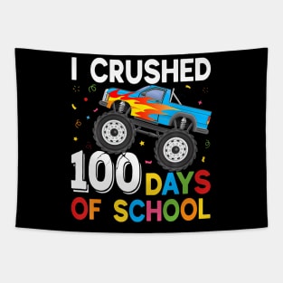 100 Days of School Monster Truck 100th Day of School Boys Tapestry