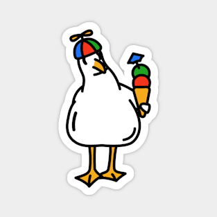 Propeller Hat Seagull With Ice Cream Magnet