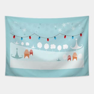 Winter landscape light bulb Tapestry