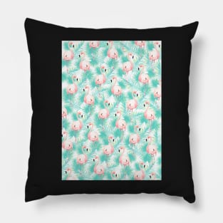 Flamingo, Flamingos pattern, Print, Tropical, Palm leaves, Bird, Pattern, Funny art, Modern art, Wall art, Print, Minimalistic, Modern Pillow