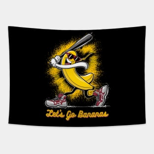 Banana Playing Baseball Tapestry