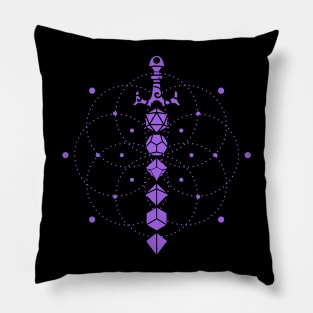 Purple Magical Dice Sword of Dungeon Armory Tabletop RPG Gaming Pillow