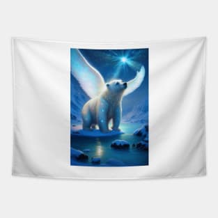 Magical Polar Bear Wishing Upon A Star Tapestry