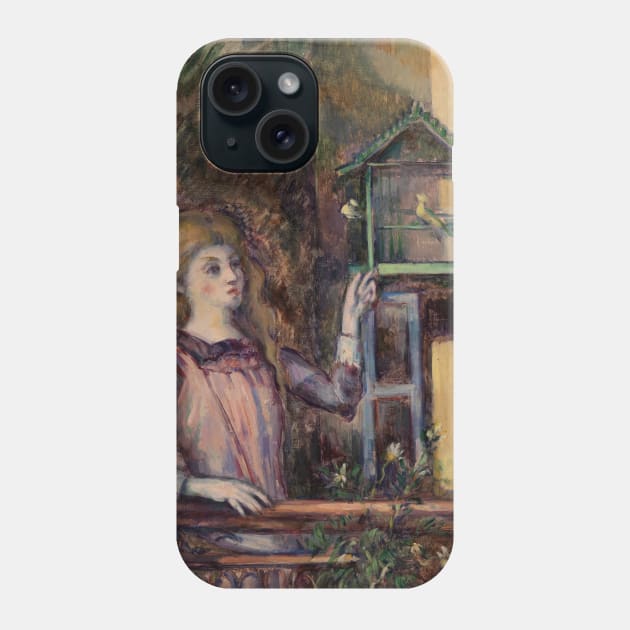 Girl with Birdcage by Paul Cezanne Phone Case by Classic Art Stall