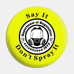 Say It, Don't Spray It Pin