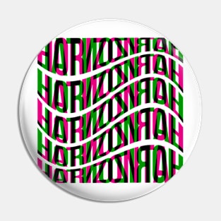 Horizontal Waves Typography (Magenta Green Black) Pin