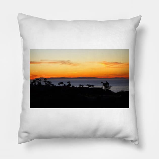 Catalina Island from Dana Point Pillow by bobmeyers