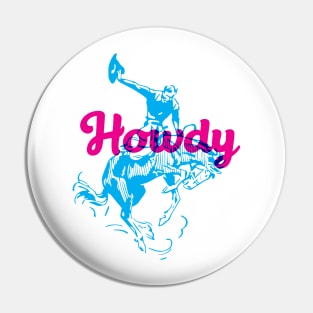 Howdy Cowboy Risograph Print Pin