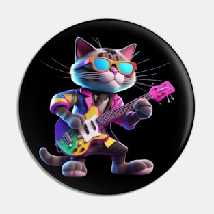 A Cat Who Is The Essence Of A Cool And Funky Guitarist Pin