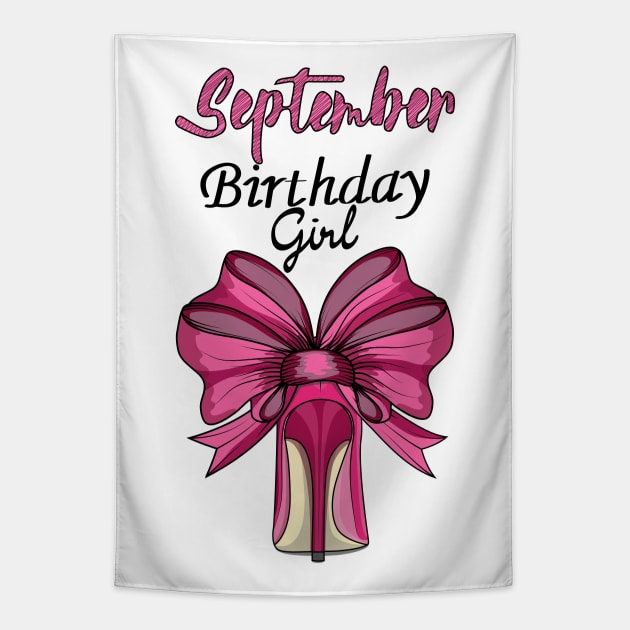 September Birthday Girl Tapestry by Designoholic