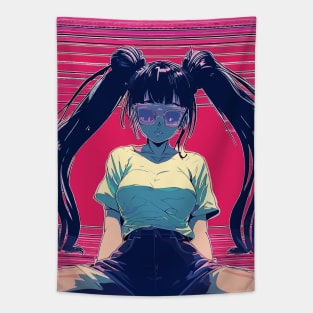 Trendy retro girl Tapestry