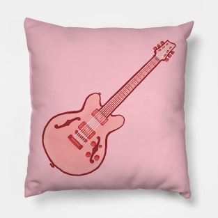 Pink semi acoustic guitar Pillow