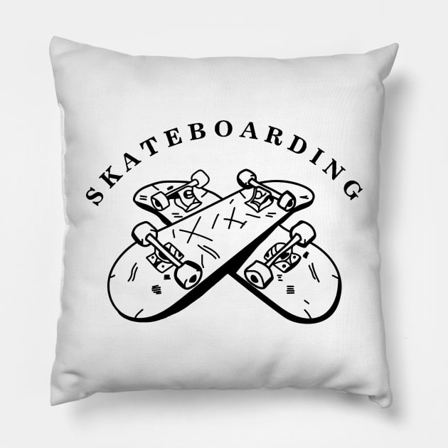 skateboarding Pillow by fabecco