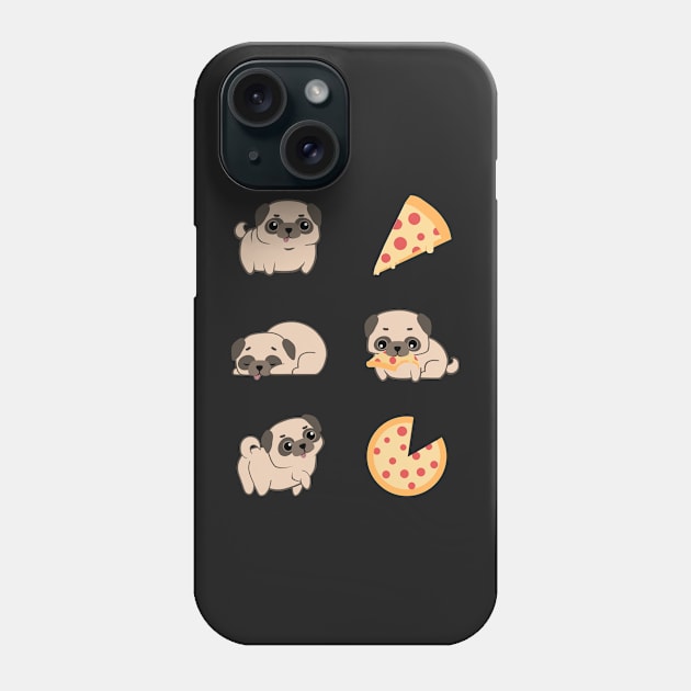 Pug and Pizzas Phone Case by colorcover