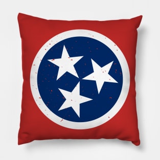 Retro Tennessee State Flag // Vintage Tennessee Grunge Emblem Pillow