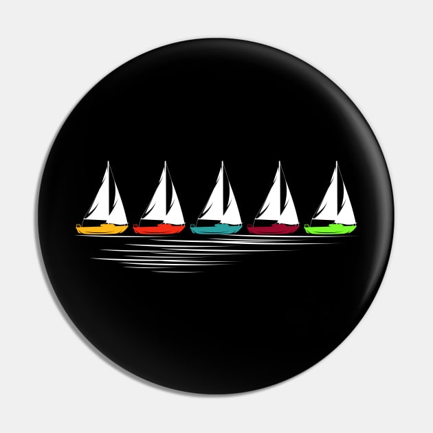 Sailboats Graphic For Sailors Sailing Pin by White Martian