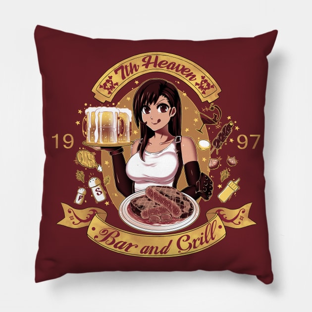 7th heaven bar and grill Pillow by CoinboxTees