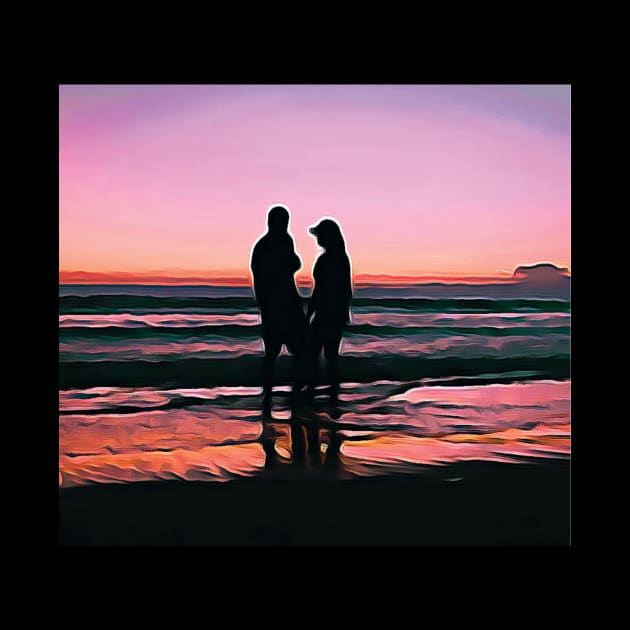 Couples wedding on beach Oil Painting Art by Aziz