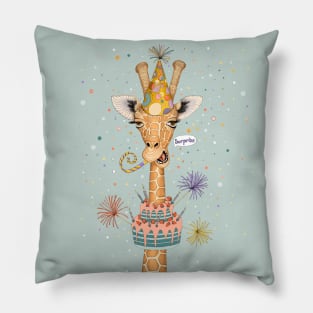 Birthday surprise giraffe Pillow