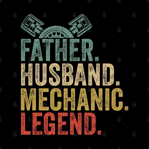 Mechanic husband dad legend retro vintage fathers day gift by Moe99