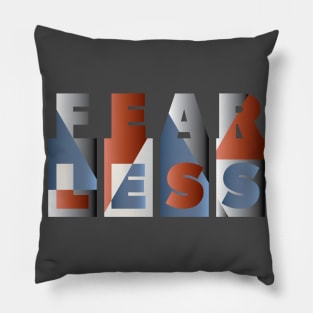 Fearless | Geometric Typographic Design Pillow