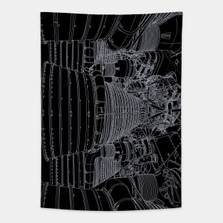 Apollo Rocket Booster - White Neon Tapestry