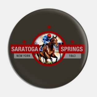 Saratoga Springs Horse Racing Track Pin