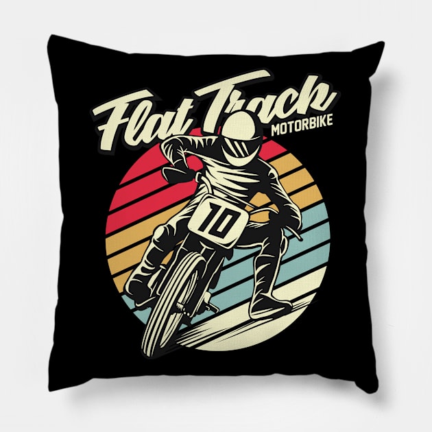 Flat track motorbike Pillow by Teefold