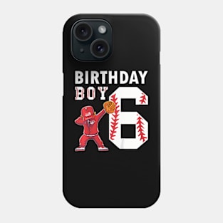 Kids 6 Years Old Boy Baseball Player 6Th Birthday Kids Phone Case