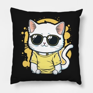 Cat with sunglasses Pillow