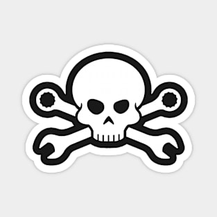 Skull 'n' Tools - Screw Pirate 1 (white) Magnet