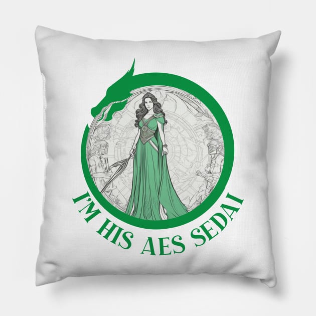 the wheel of time - im his eas sedai Pillow by whatyouareisbeautiful