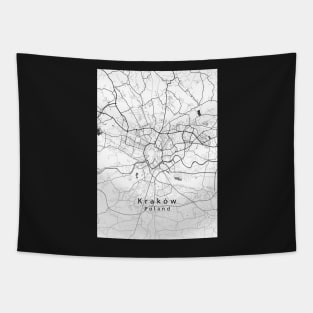 Krakow Poland City Map Tapestry