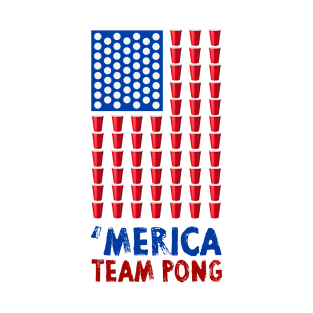 Beer Pong American Flag T shirt 4th of July Merica USA T-Shirt T-Shirt