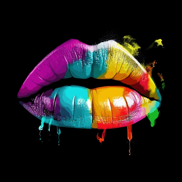 Colorful Rainbow Lips Vibrant and Eye-Catching LGBT Pride Shirt" by TeeTrendz