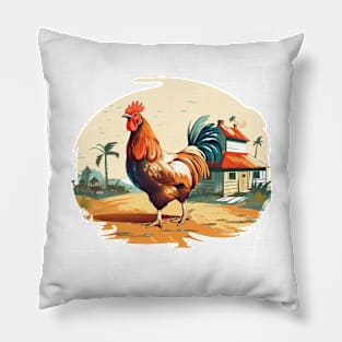 Colorful Rooster Pillow