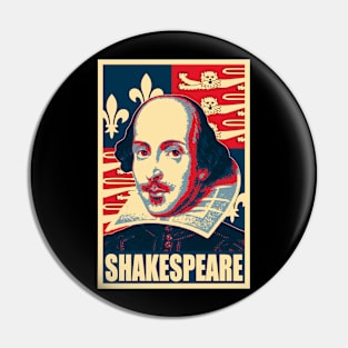 William Shakespeare Political Propaganda Pop Art Pin