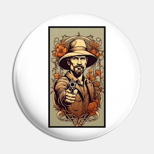 Gun and Floral Fantasy Pin