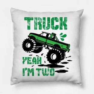 Kids 2nd Birthday Truck Yeah I'm Two, Funny Joke Pillow