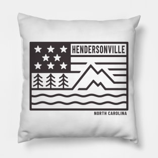 Visiting NC Mountain Cities Hendersonville, NC Flag Pillow