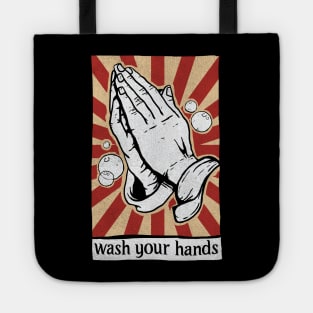 Wash Your Hands Funny Praying Hands Tote