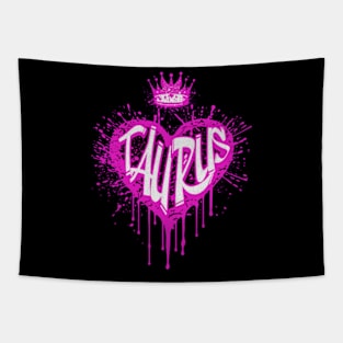 Taurus Airbrush Graffiti Heart Zodiac Sign Astrology Birthday Tapestry