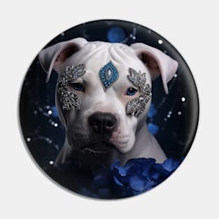 White Staffy Pin