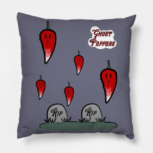 Haunted Ghost Pepper Graveyard Pillow