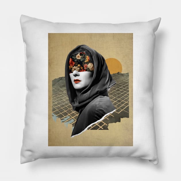 Everyday - Surreal/Collage Art Pillow by DIGOUTTHESKY