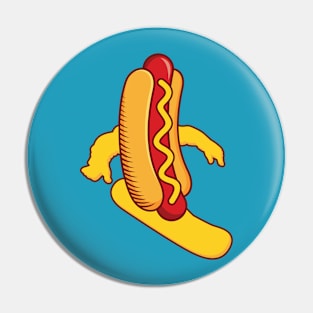 Hot Dog Snowboarder Pin