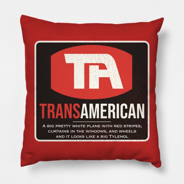Trans American Airlines Pillow by darklordpug
