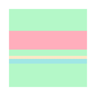 A rare setup of Soft Pink, Blue Lagoon, Light Mint and Bisque stripes. T-Shirt