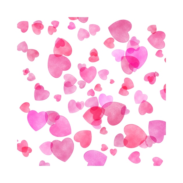 Cute Pink and Red Tiny Hearts Abstract Pattern by galaxieartshop